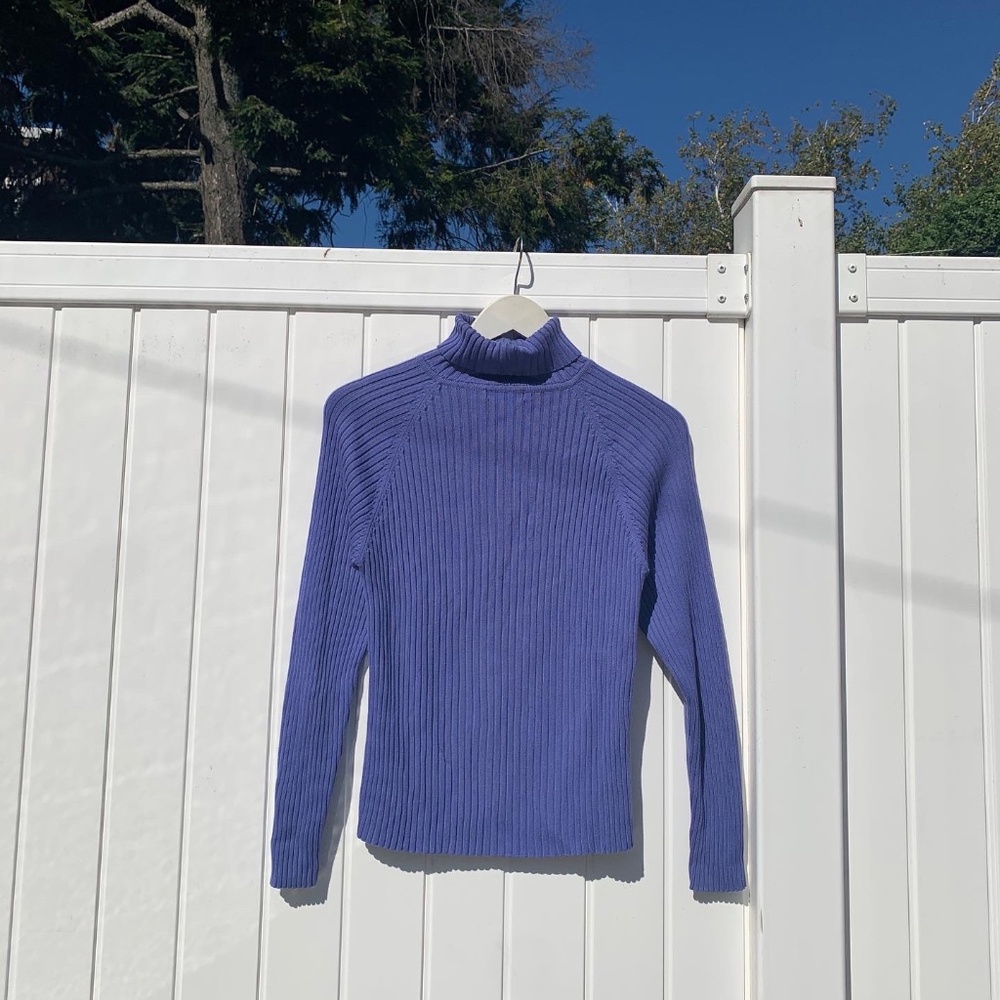 vintage ribbed turtleneck in purple L